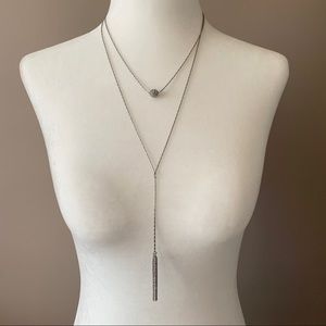 Rhinestone lariat necklace